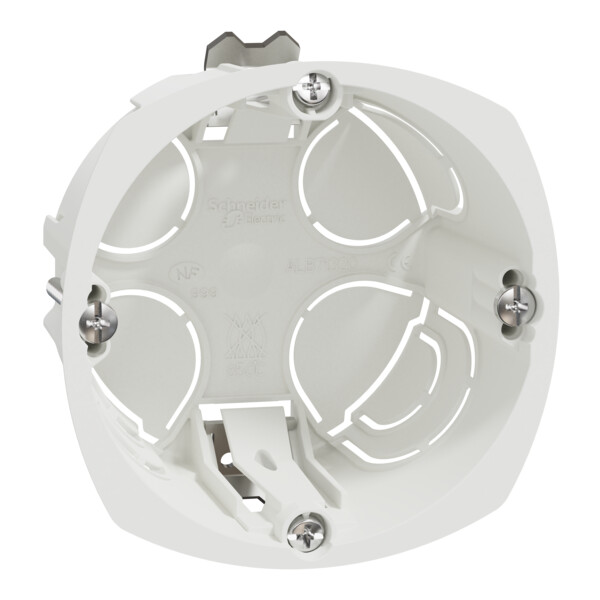 Boîte encastrement Schneider Multifix 1 poste Ø67 mm prof 40 mm blanche - Schneider Electric - IMT35914