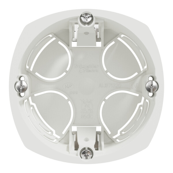 Boîte encastrement Schneider Multifix 1 poste Ø67 mm prof 40 mm blanche - Schneider Electric - IMT35914