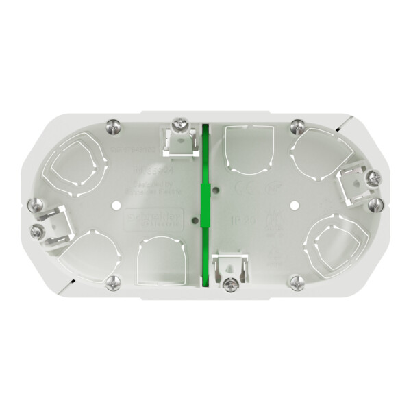Boîte encastrement Schneider Multifix 2 postes Ø67 mm p40 mm entraxe 71 mm blanche - Schneider Electric - IMT35924