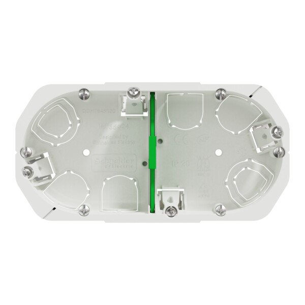 Boîte encastrement Schneider Multifix 2 postes Ø67 mm p40 mm entraxe 71 mm blanche - Schneider Electric - IMT35924