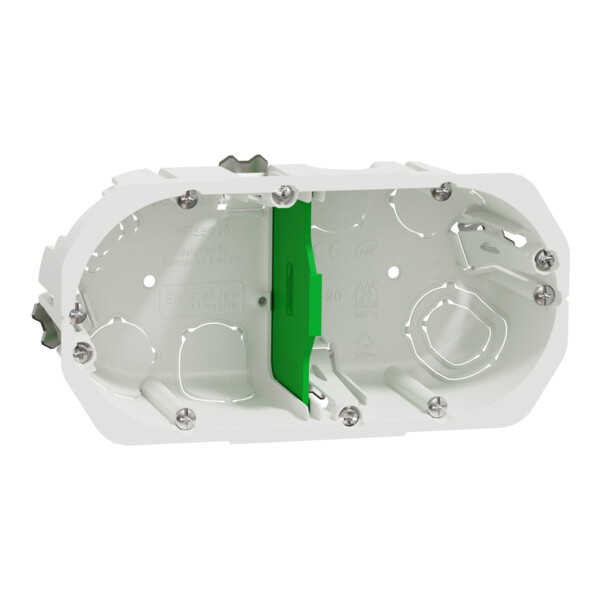 Boîte encastrement Schneider Multifix 2 postes Ø67 mm p50 mm entraxe 71 mm blanche - Schneider Electric - IMT35925
