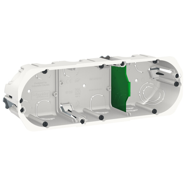 Boîte encastrement Schneider Multifix 3 postes Ø67 mm p50 mm entraxe 71 mm blanche - Schneider Electric - IMT35935