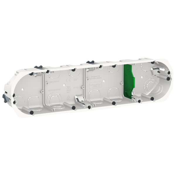 Boîte encastrement Schneider Multifix 4 postes Ø67 mm p40 mm entraxe 71 mm blanche - Schneider Electric - IMT35944