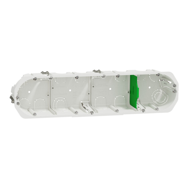 Boîte encastrement Schneider Multifix 4 postes Ø67 mm p50 mm entraxe 71 mm blanche - Schneider Electric - IMT35945