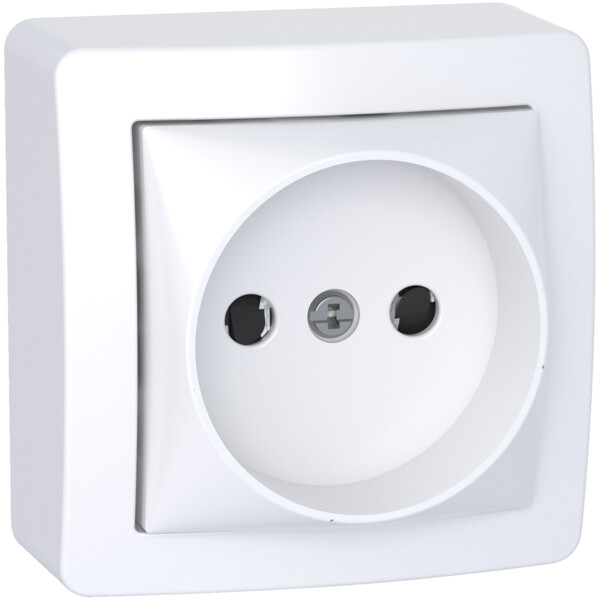 Alréa, prise de courant 2P connexion rapide avec cadre saillie, blanc polaire - Schneider Electric - ALB62274P
