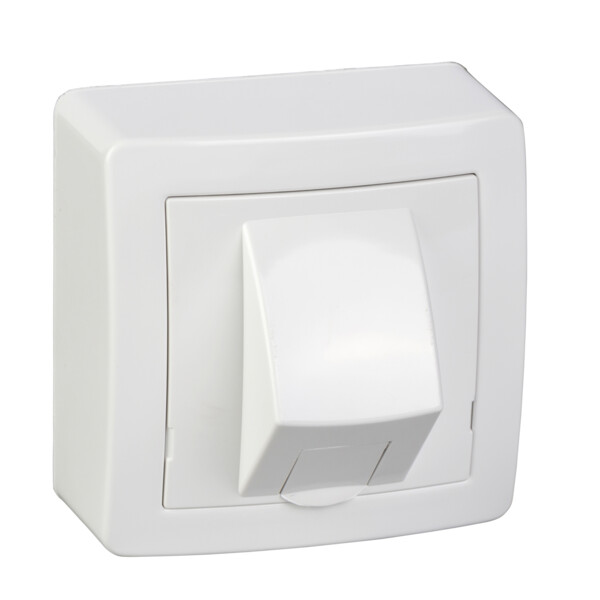 Alréa, RJ45 simple catégorie 6 UTP avec cadre saillie, blanc polaire - Schneider Electric - ALB62342P