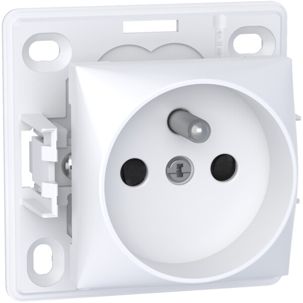 Alréa, prise de courant 2P + T, connexion rapide, blanc polaire - Schneider Electric - ALB61273P
