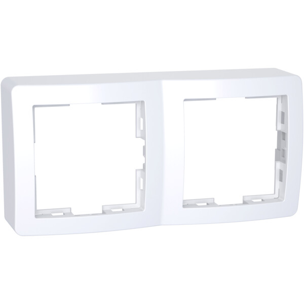 Alréa, Cadre saillie standard double, 62x124mm, profondeur 31mm, blanc polaire - Schneider Electric - ALB61442P