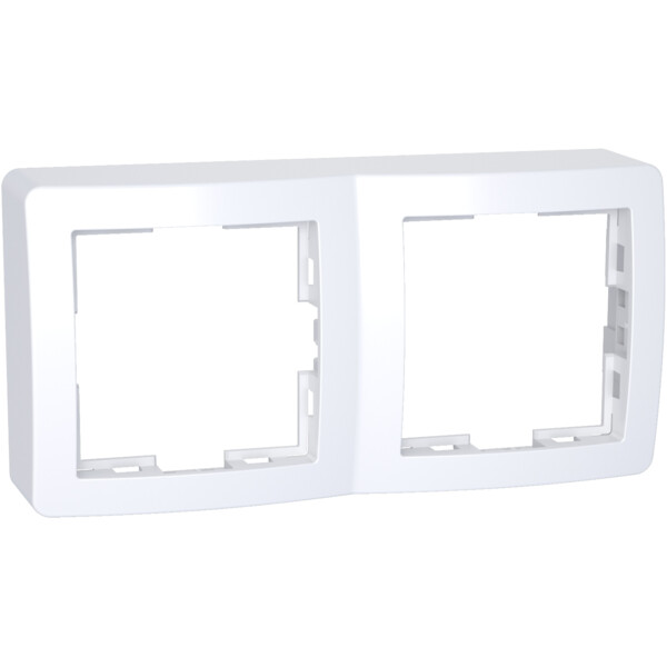Alréa, Cadre saillie standard double, 62x124mm, profondeur 31mm, blanc polaire - Schneider Electric - ALB61442P