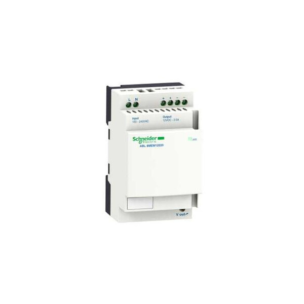 Alimentation en Mode Commutation Régulée Mono/Biphasé 100 à 240 Vca vers 12 V 2A Phaseo - Schneider Electric - ABL8MEM12020