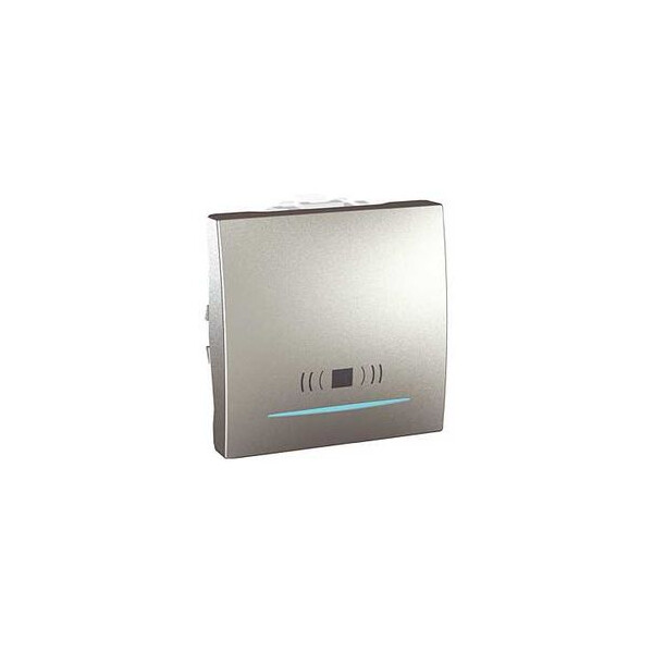 Schneider Unica Alu poussoir carillon lumineux Bleu 10 A connexion rapide 2 modules - Schneider Electric - MGU3.206.30CN