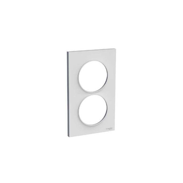 Schneider Odace Styl, plaque Gris Pierre 2 postes verticaux entraxe 57 mm - Schneider Electric - S520714A