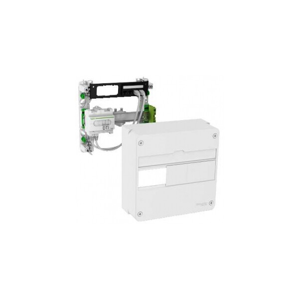 Schneider LexCom Home Coffret de communication Eco-Pack - Grade 1 - 4 RJ45 - 1 Rangée - Schneider Electric - VDIR390014