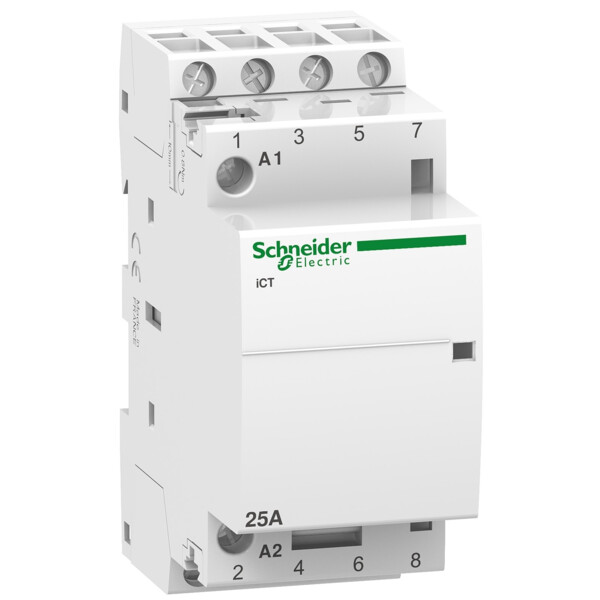 Contacteur auxiliarisable Schneider Acti9 iCT 230/240Vca 4P 25A 4NO 50Hz - Schneider Electric - A9C24834