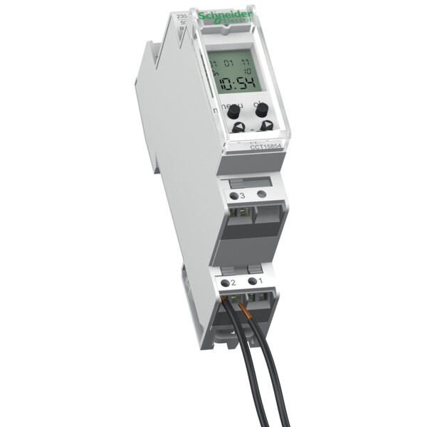 Interrupteur horaire Schneider CCT15854 – Acti9 IHP – 1 canal – 24h/7j – 56 programmes – réserve de marche – 1 module - Schneider Electric - CCT15854
