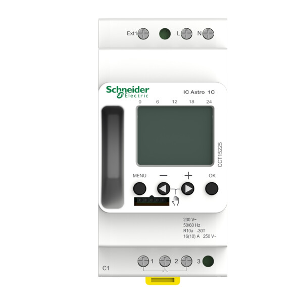 Interrupteur crépusculaire programmable Schneider Acti9 ic Astro - 1 canal - smart - Schneider Electric - CCT15225