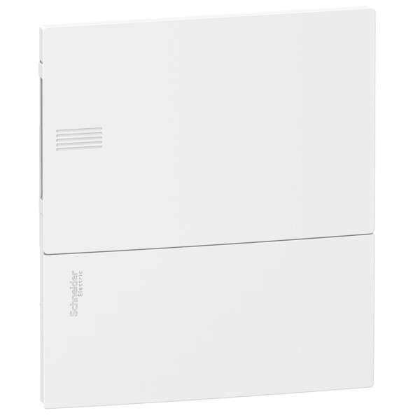 Coffret encastré 1 rangé 8 modules Schneider Mini Pragma  opaque blanc avec bornier de terre - Schneider Electric - MIP21108