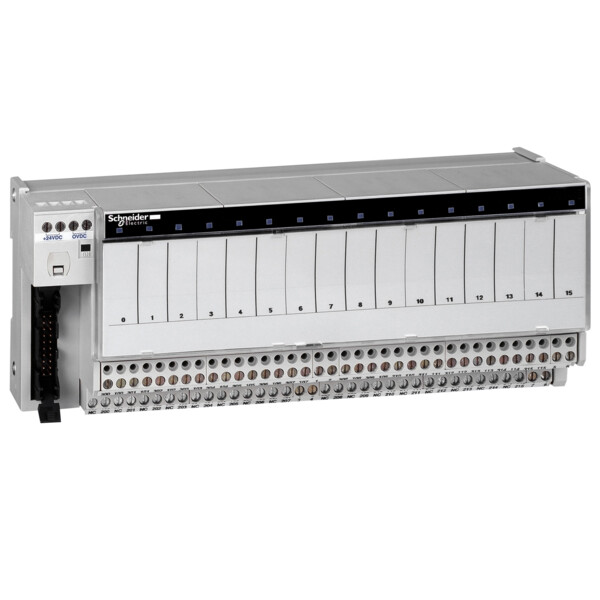 Embase - relais embrochable Schneider Telefast ABE7 - 16 voies - relais 10mm - 19 à 30V - Schneider Electric - ABE7R16T210