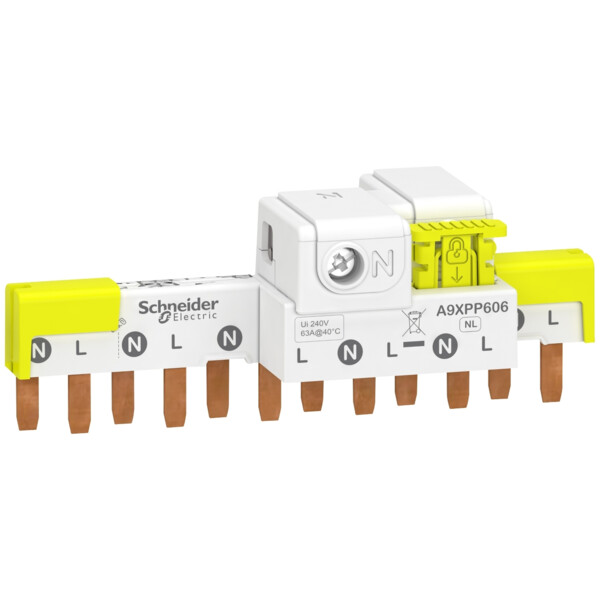 Acti9 idt40 - peigne avec connecteur - 1p+n - 6 modules de 18mm - 80a - Schneider Electric - A9XPP606