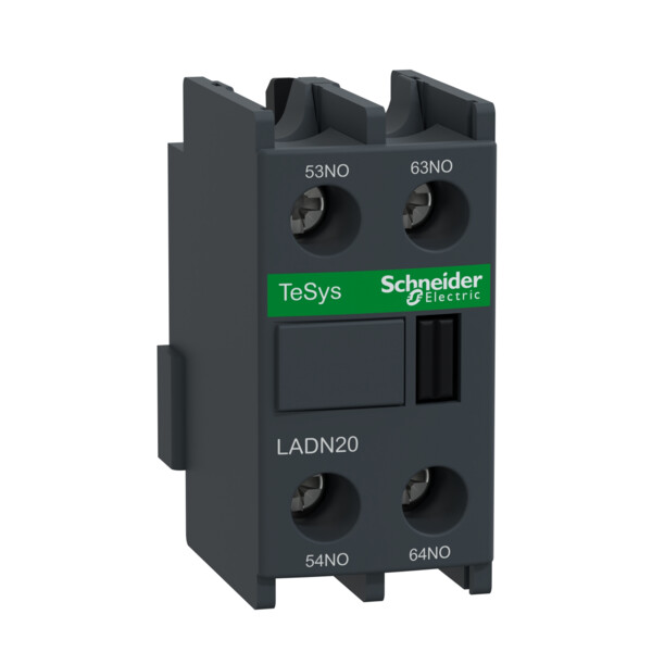 Bloc contacts auxiliaires frontaux 2F+0O Schneider TeSys D - bornes vis-étriers - Schneider Electric - LADN20