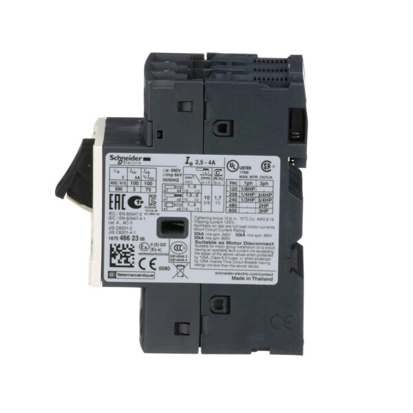 Disjoncteur moteur 2,5 à 4A Schneider Gv2Me08 3P 3d Déclencheur Magnétothermique - Schneider Electric - GV2ME08