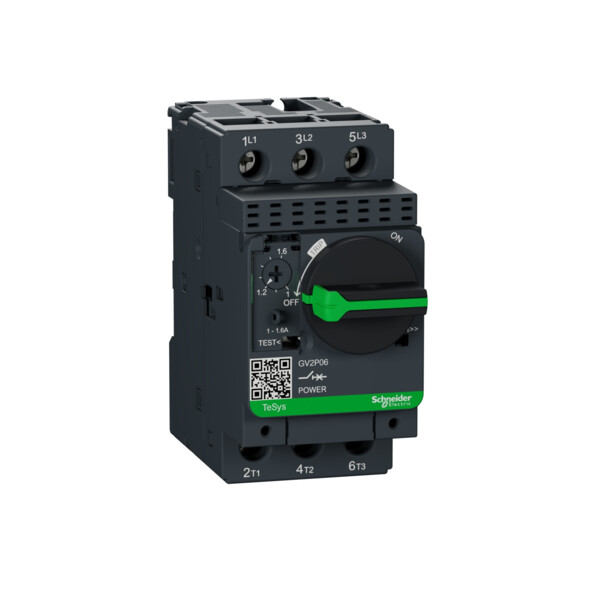 Disjoncteur moteur 1 à 1,6A Schneider Gv2P 3P 3D Déclencheur Magnétothermique - Schneider Electric - GV2P06