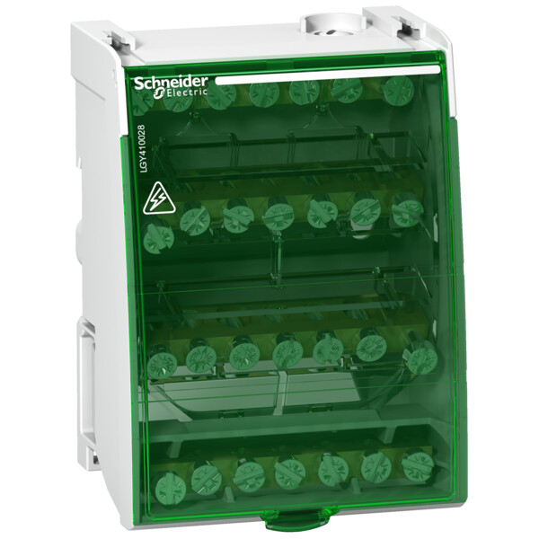 Répartiteur Étagé Tétrapolaire Blanc Linergy DS Schneider Electric - 4x7 Trous 100A - Schneider Electric - LGY410028