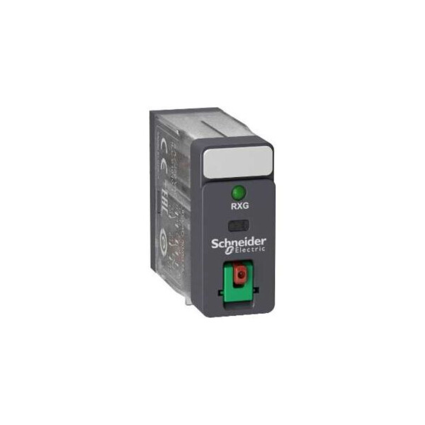 Relais interface 2OF 5A Harmony RXG embrochable - bouton test DEL 230VAC - Schneider Electric - RXG22P7