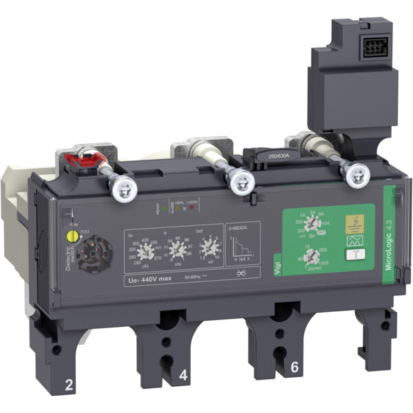 Déclencheur MicroLogic 4.3 Vigi 400A - ComPacT NSX - 3P3D pour NSX400-630 - Schneider Electric - C4034V400