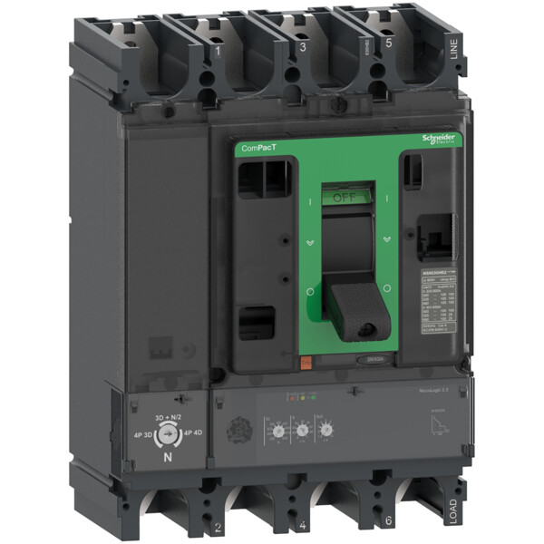 Disjoncteur avec Déclencheur MicroLogic 2.3 400 A 4P 4D 50 kA Montage Fixe ComPacT NSX400H Schneider - Schneider Electric - C40N42D400