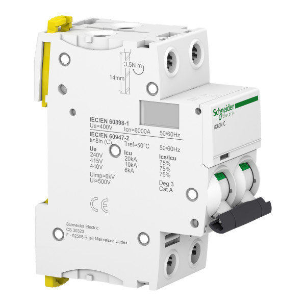 Disjoncteur 2P 32A Courbe C 400VCA 6000A 10kA Schneider Electric - Schneider Electric - A9F74232