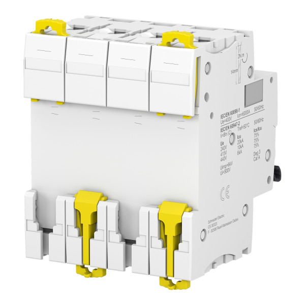 Disjoncteur tétrapolaire 4P 10A courbe C 6kA 400V AC Acti9 iC60N Schneider Electric - Schneider Electric - A9F74410