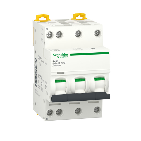 Acti9 idt40t - disjoncteur modulaire - 3p+n - 32a - courbe c - 4500a/6ka - Schneider Electric - A9P22732