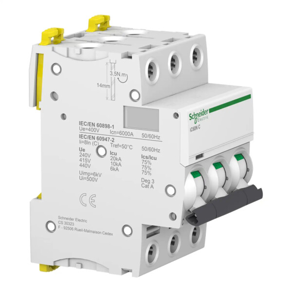 Acti9, iC60N disjoncteur 3P 40A courbe C - Schneider Electric - A9F74340
