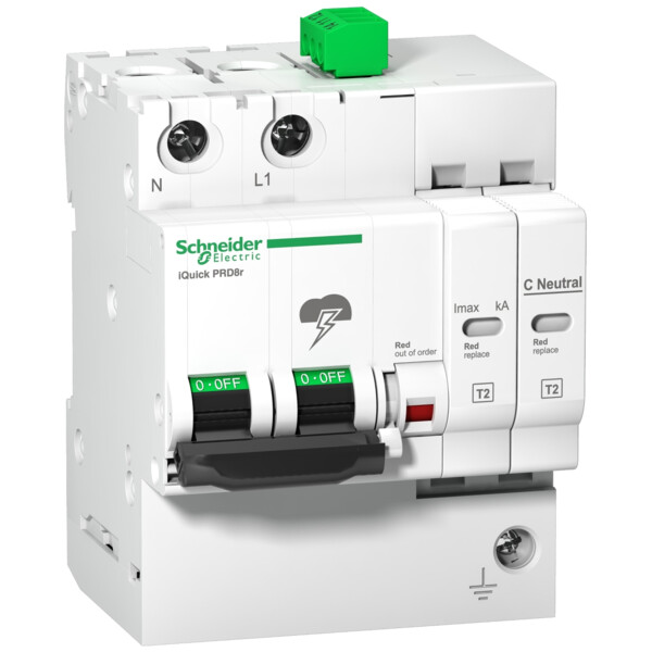 Acti9, iQuick PRD20r parafoudre 1P+N avec report signalisation - Schneider Electric - A9L16295