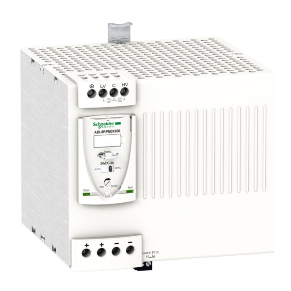 Alimentation à découpage 20A Schneider Phaseo ABL8 - 100 à 240Vca mono/biphasé - 24Vcc - Schneider Electric - ABL8RPM24200