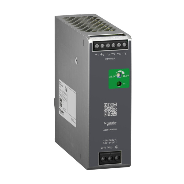 Alimentation Modicon ABL à Découpage 5 A Sortie 24 Vcc – 100 à 240 Vca – Mono/Biphasé - Schneider Electric - ABLS1A24050