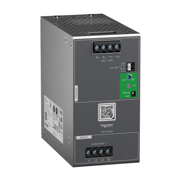Modicon - alimentation - sortie 24 vdc - 20a - 3 phases - universelle - Schneider Electric - ABLU3A24200