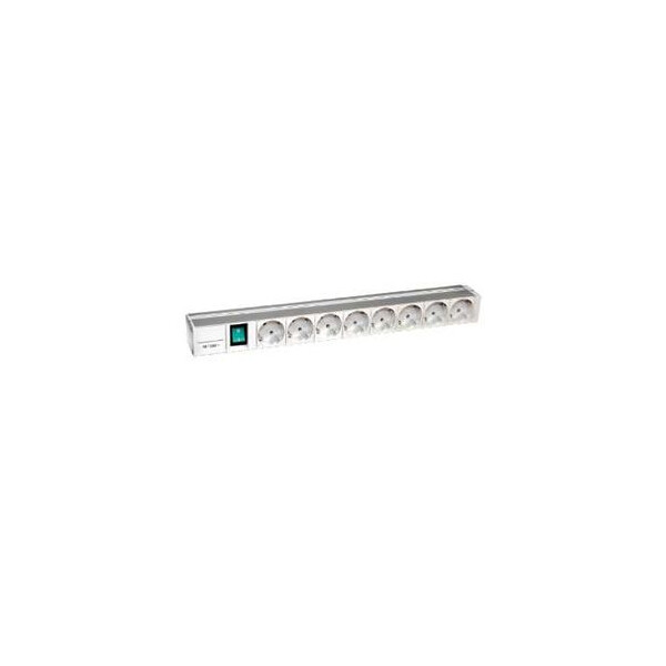 Rail de 8 Prises de Courant Aluminium avec Interrupteur Actassi Schneider Electric - pour coffret 19 Pouces - Schneider Electric - NSYAPU19F8S