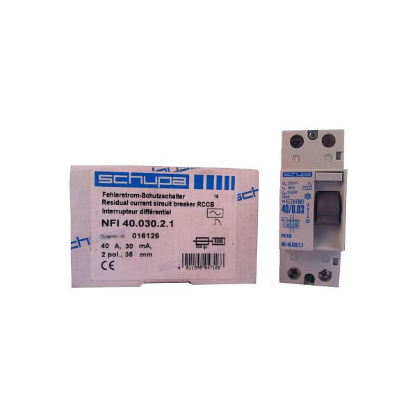 Interrupteur différentiel ID 2P 40A 30mA - Schupa - 016126