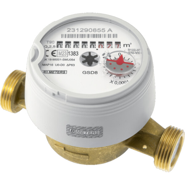 Compteur eau froide+chaude jet unique divisionnaire MIDR100 Série 1708 DN15 L110 - Sferaco - 1708015