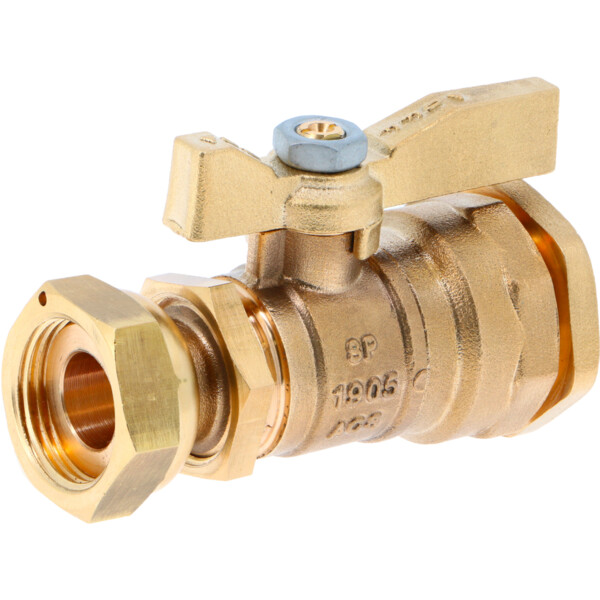 Robinet droit tube PE pour rail support compteur Série 654R Ecrou 1"1/2-PE DN50 - Sferaco - 654R850