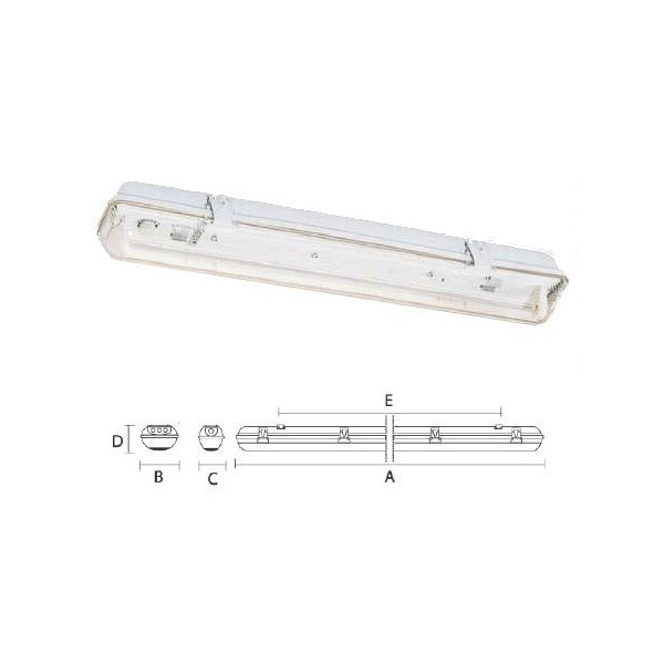 Diffuseur réglette étanche 2x36W polycarbonate - SFN - 10236090