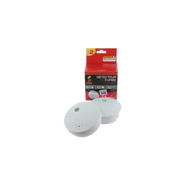 Lot de 2 détecteurs de fumée IRO NF 5 ans - Simto - 381535