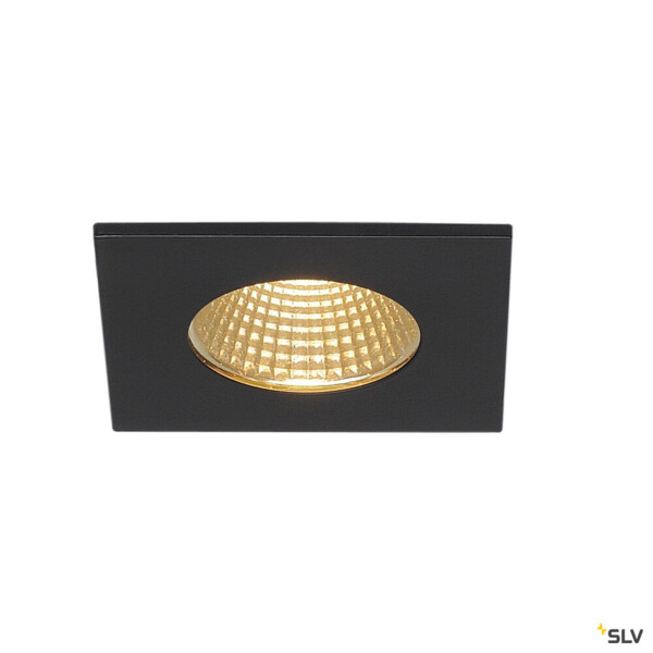 Patta-i encastré plafond. carré. noir. 12w. 3000k. 38°. alim incluse - SLV - 114430