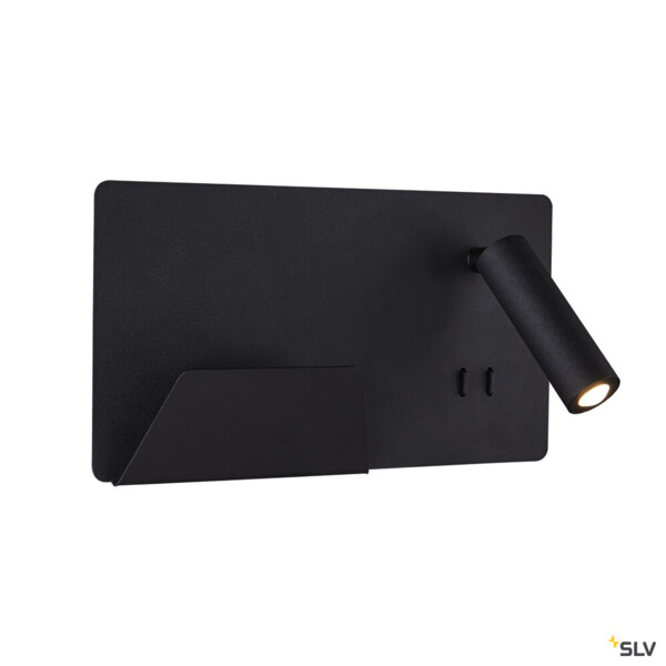 Somnila spot, applique intérieure, liseuse, version gauche, noir, led, 13w, 3000k, avec port usb - SLV - 1003455
