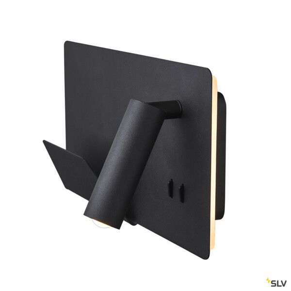 Somnila spot, applique intérieure, liseuse, version gauche, noir, led, 13w, 3000k, avec port usb - SLV - 1003455