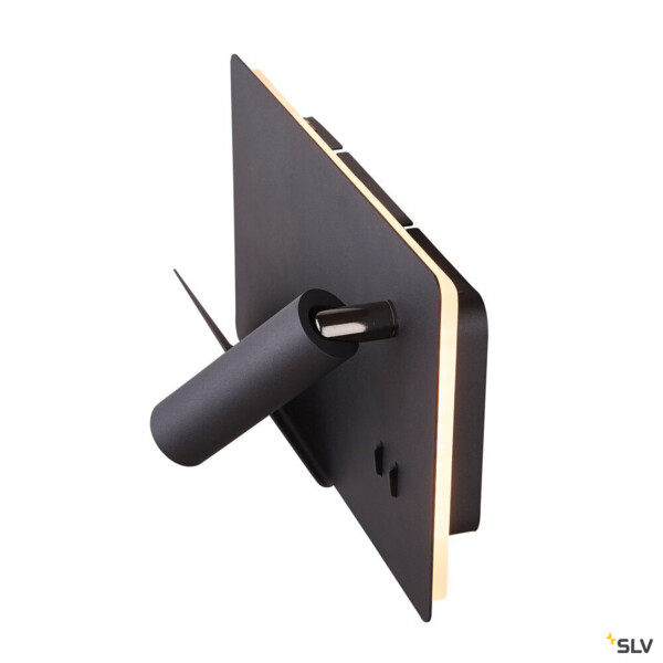 Somnila spot, applique intérieure, liseuse, version gauche, noir, led, 13w, 3000k, avec port usb - SLV - 1003455