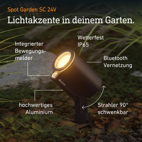 Spot garden sc 24v avec détecteur de mouvement & bluetooth - Steinel - 089344