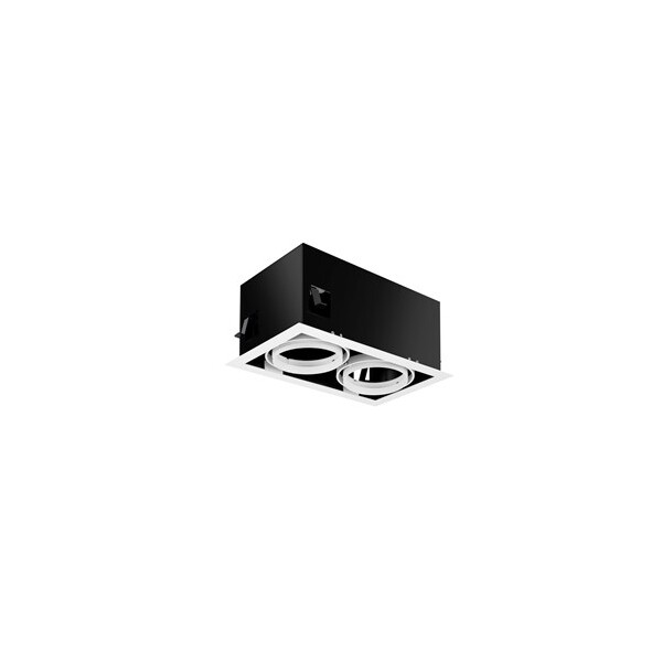 Ludospot 111 boitier carr rect x2 cardan blanc - Sylvania - 0005340